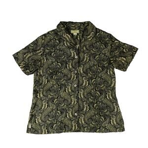 Tommy Bahama Vintage Paisley Silk Button Up Hawaiian Shirt Women's Medium